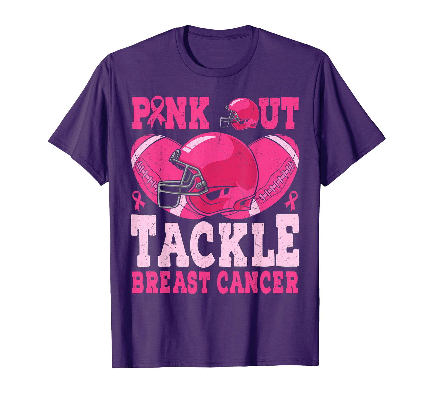 Breast Cancer Women Football Pink Out Tackle Breast Cancer T-Shirt