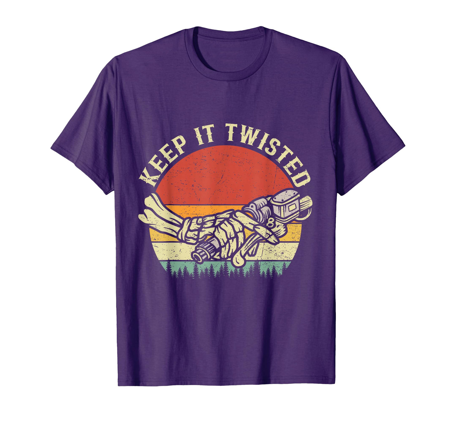 Keep It Twisted Vintage Skeleton Motorcycle Biker Rider Life T-Shirt