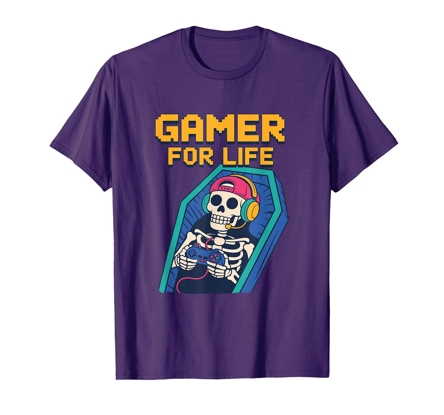 Funny Gamer Skeleton - Gamer for Life Video Game Gift T-Shirt