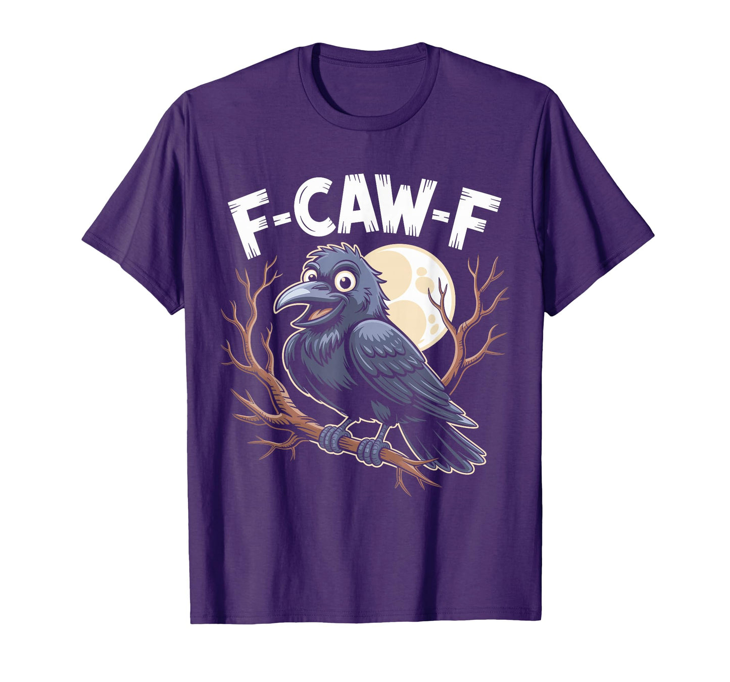 Funny Cartoon Black Crow F-Caw-F Adult Design T-Shirt