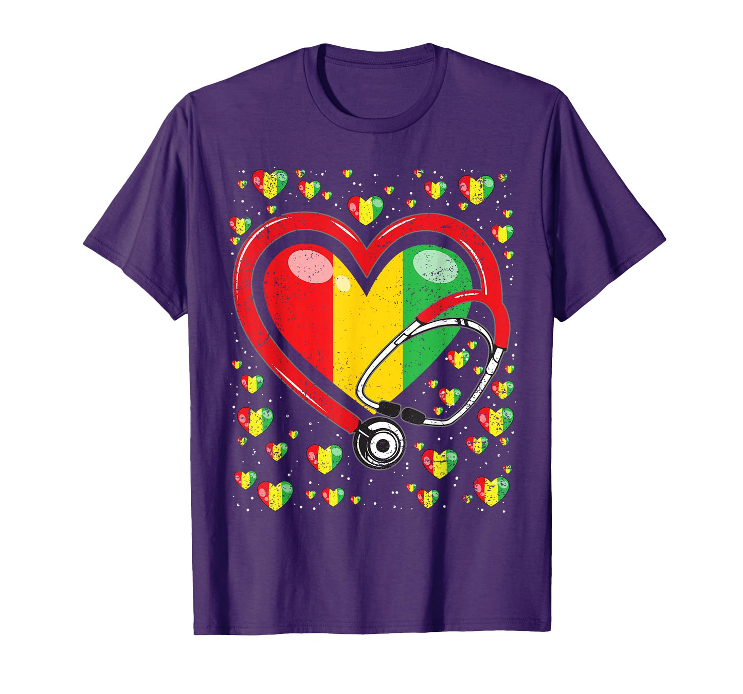Stethoscope Heart Juneteenth Black History Heart Nurse T-Shirt