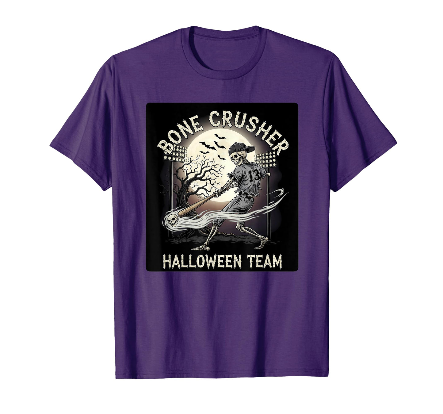 Skeleton Baseball Player Halloween Costume Funny Boys T-Shirt