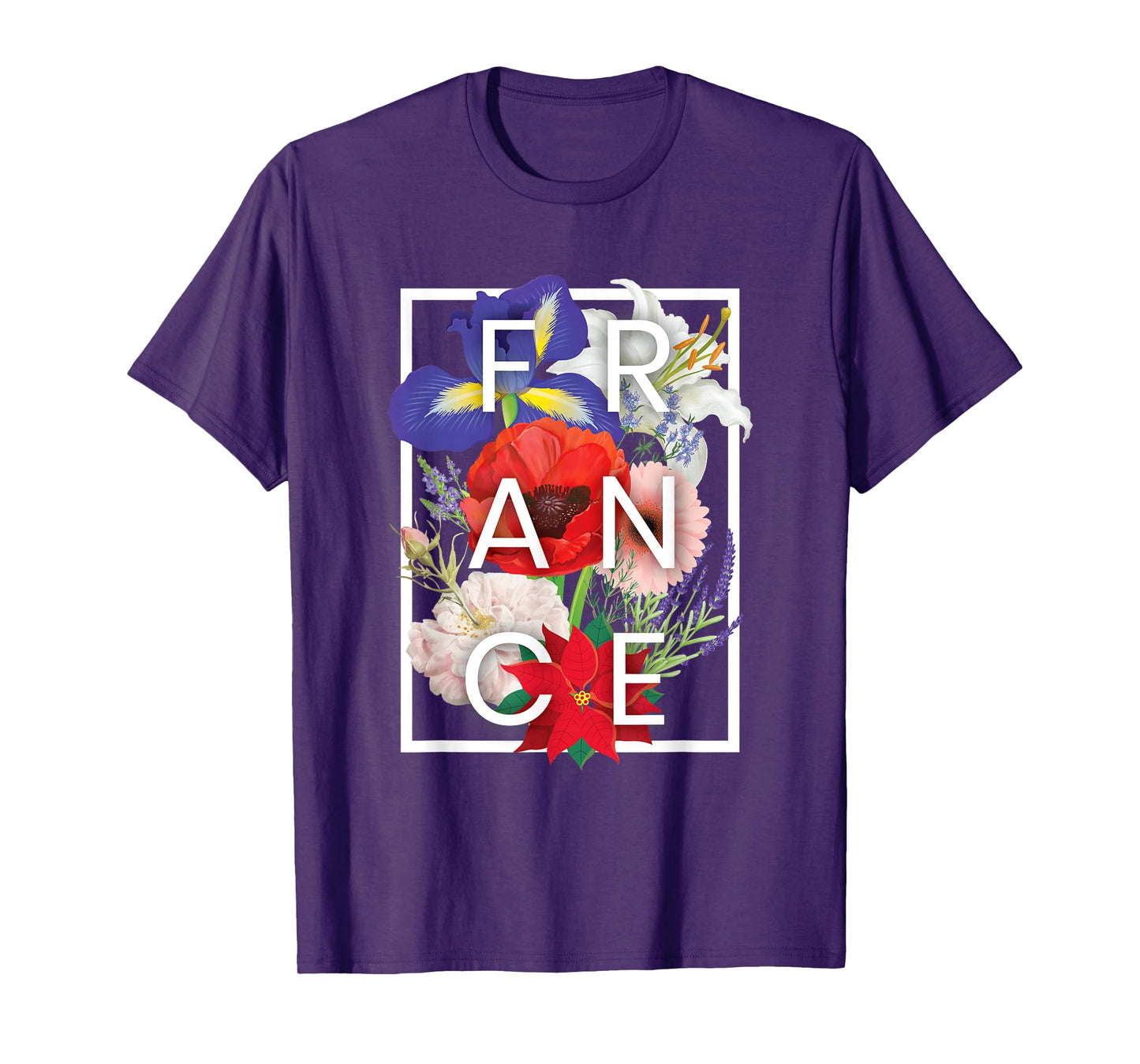 Flowers of France Word Art - French Pride T-Shirt