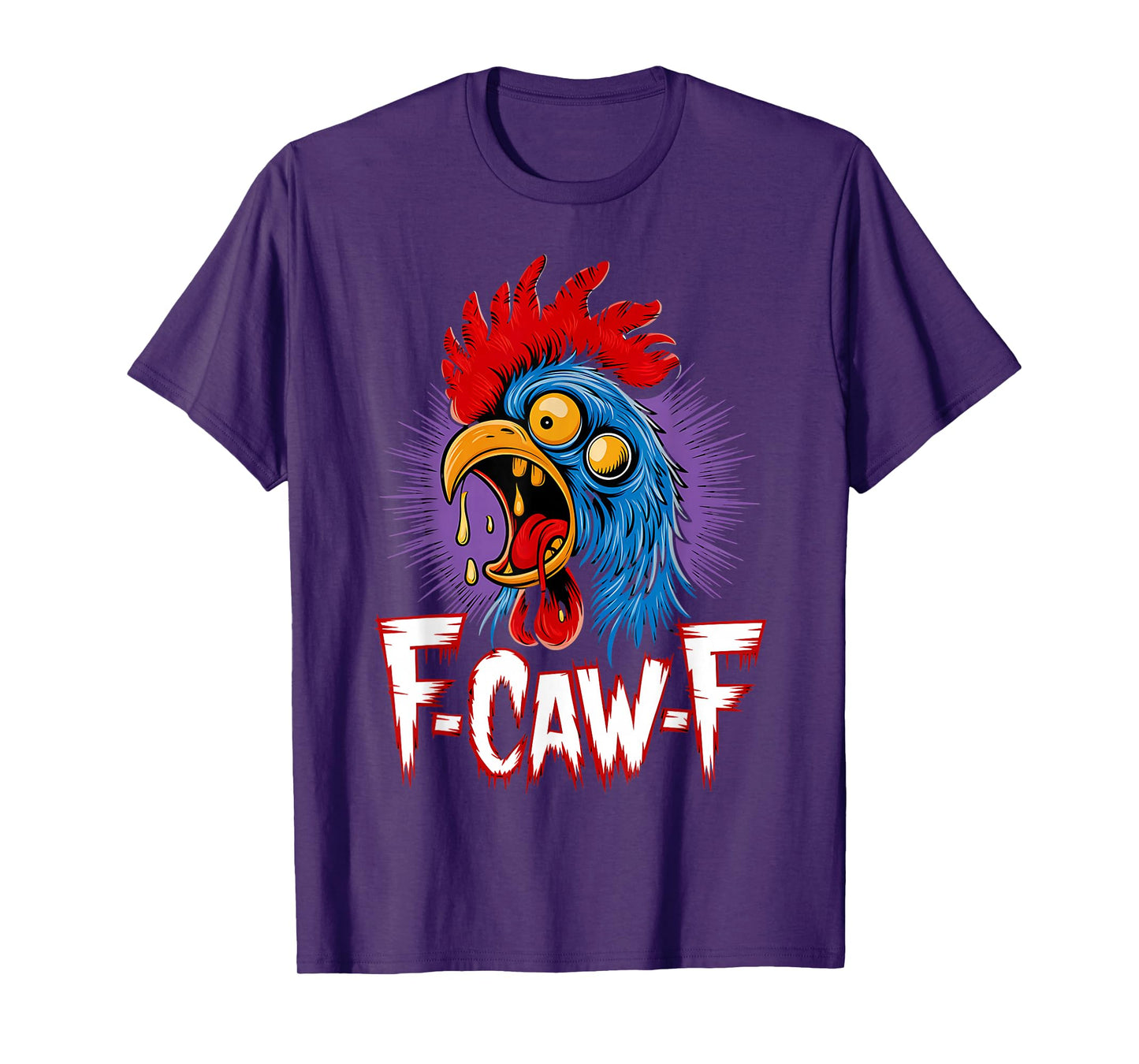Zombie Chicken F-CAW-F Scary Rooster Halloween Horror Joke T-Shirt