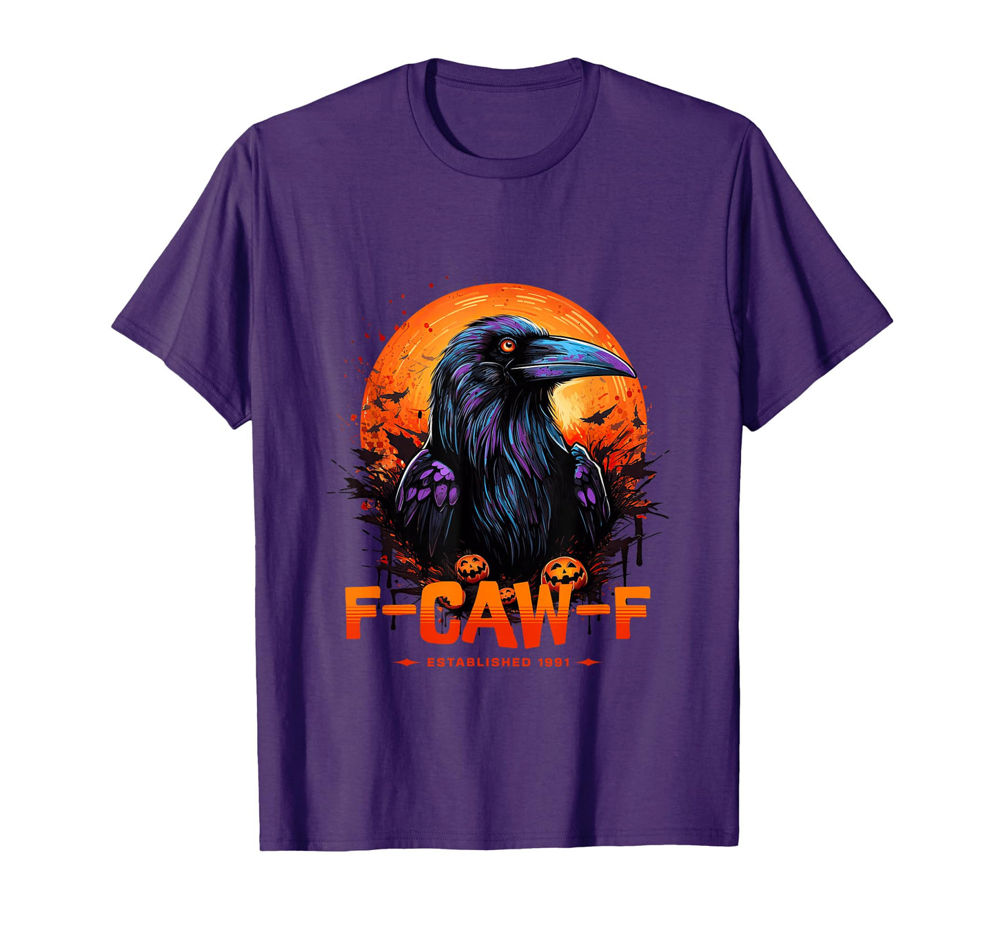 Moon Raven Vintage Retro Quote Meme F-CAW-F Gothic Crow T-Shirt
