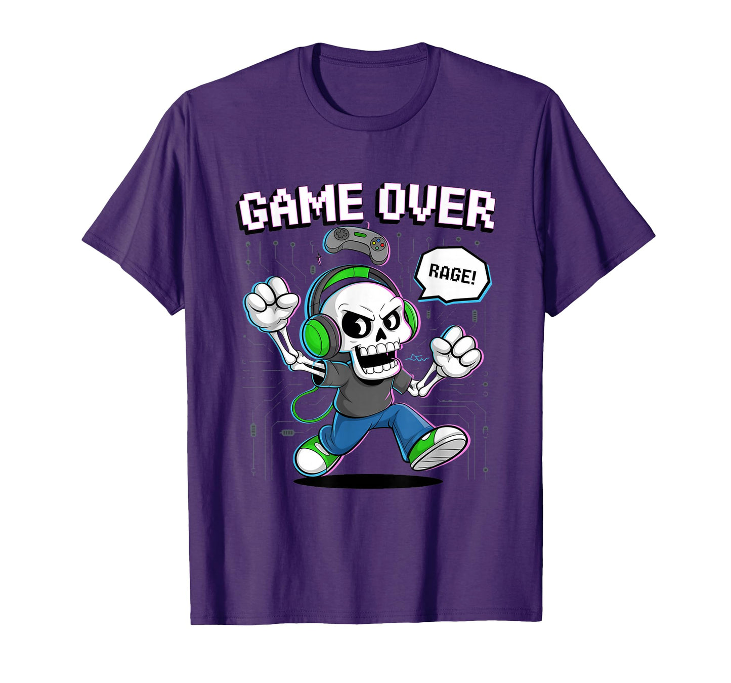Funny Halloween Skeleton Gamer T-Shirt