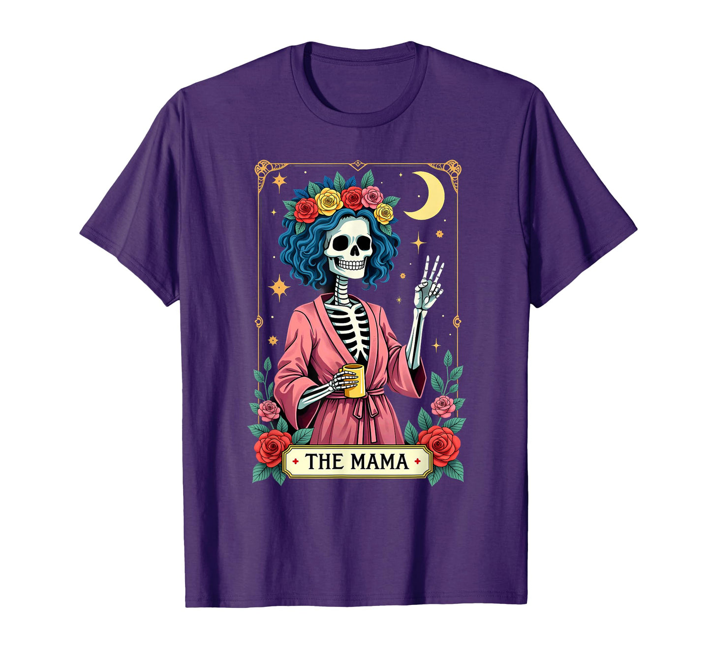 Gothic Tarot Card The Mama Skeleton Halloween T-Shirt