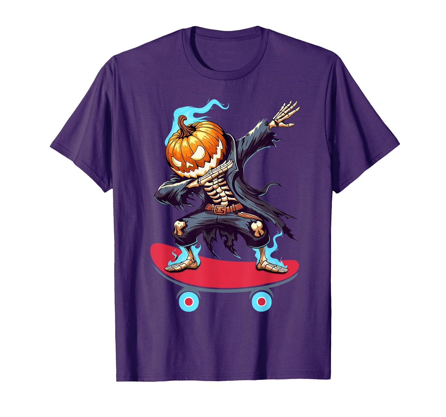 Dabbing Halloween Skeleton Skateboarding Spooky Halloween T-Shirt
