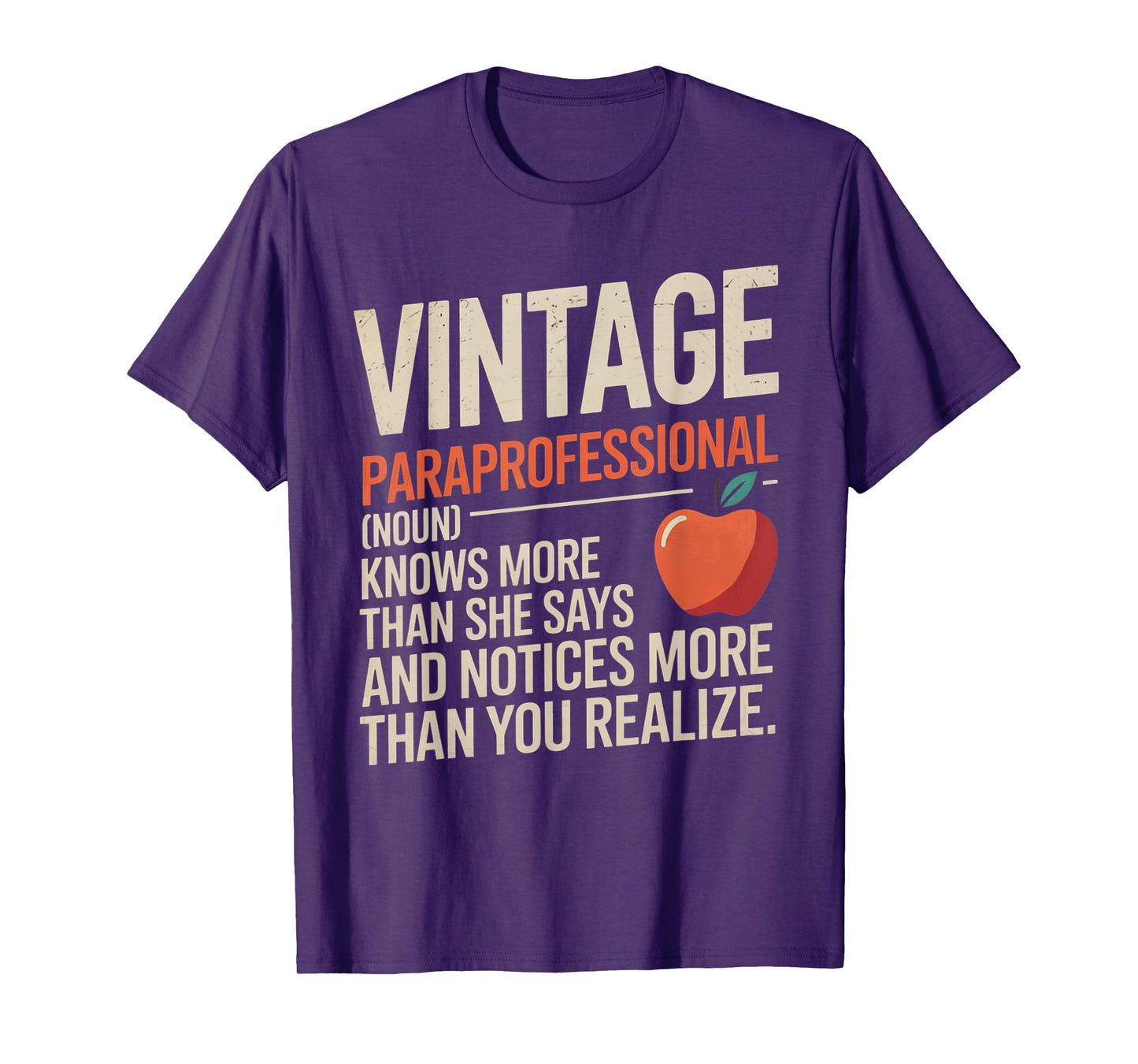 Vintage Paraprofessional Definition Tee Retro Appreciation T-Shirt