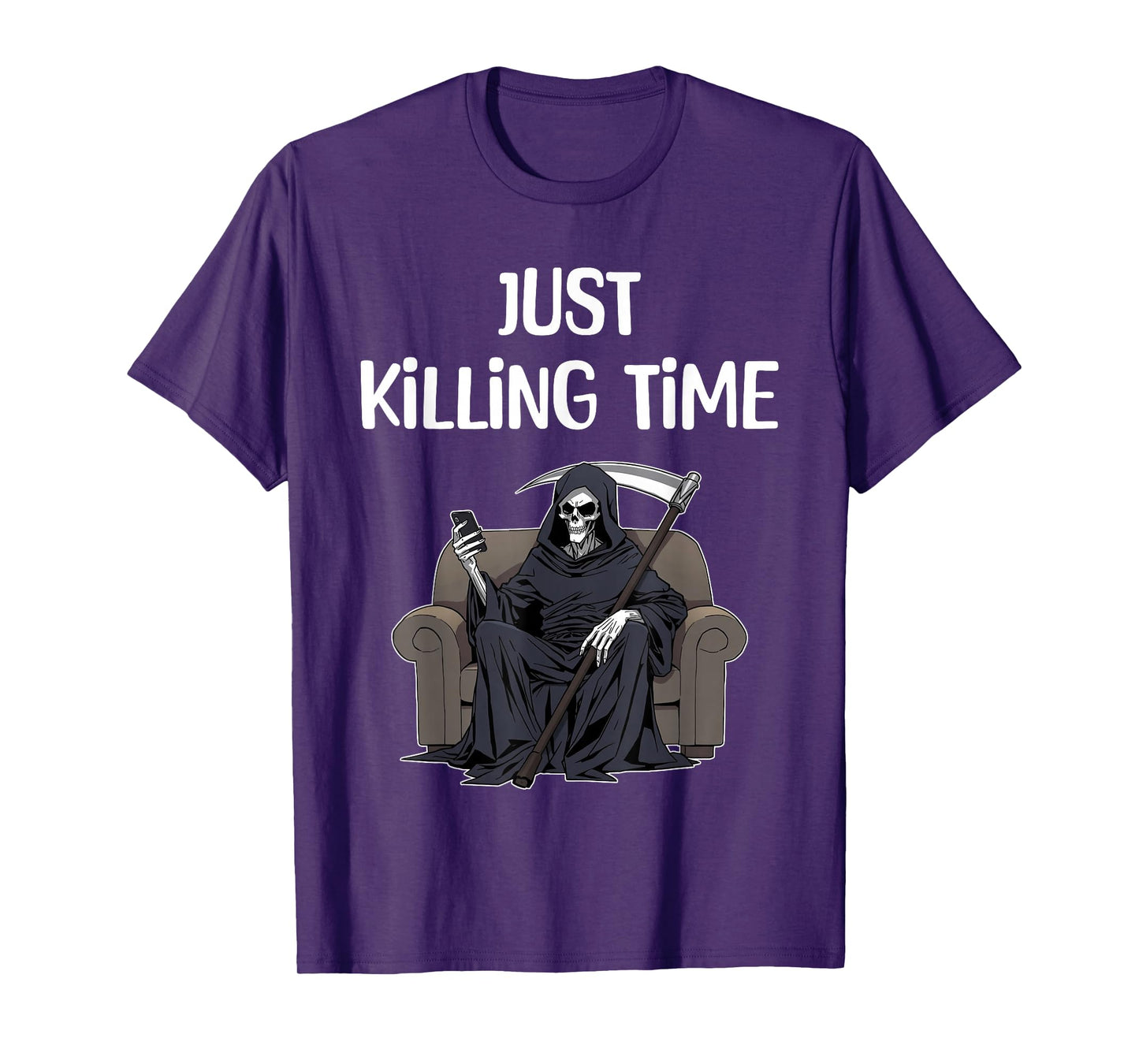 Just Killing Time Funny Grim Reaper Skeleton T-Shirt