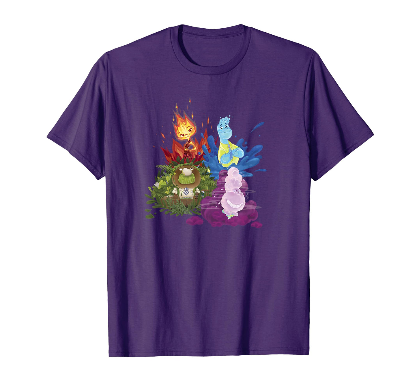Disney Pixar Elemental Four Elements Group Shot Poster T-Shirt