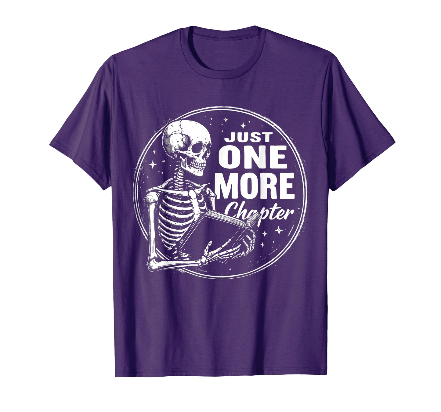 Classic Book Lover Just One More Chapter Skeleton Halloween T-Shirt