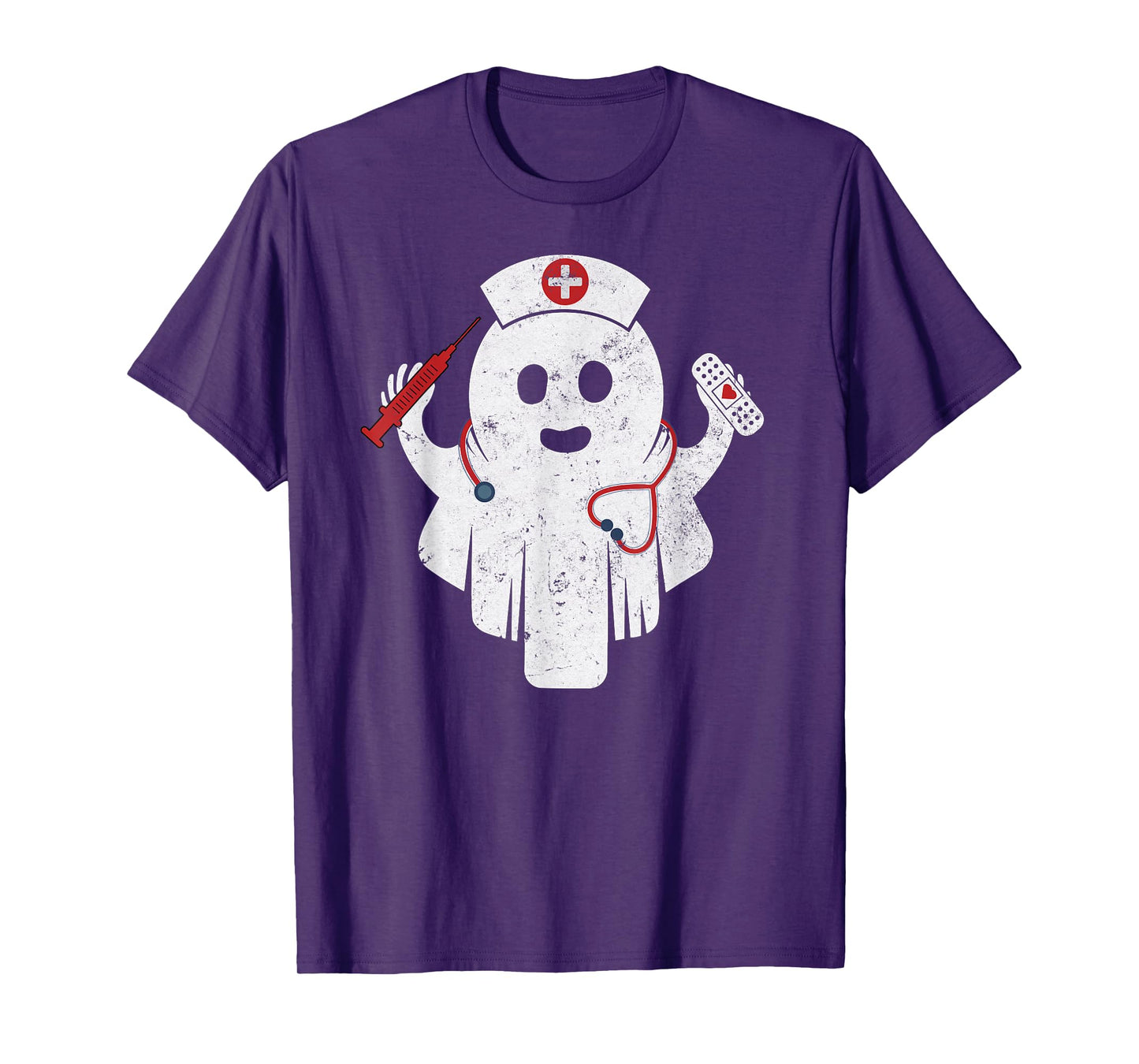 Nurse Ghost Halloween Costume Funny Nursing Boo Ghost Women T-Shirt
