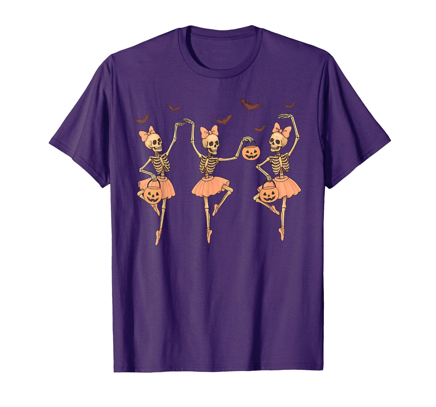 Ballet Pumpkin Skeleton Scary Halloween Men Women Boys Girl T-Shirt