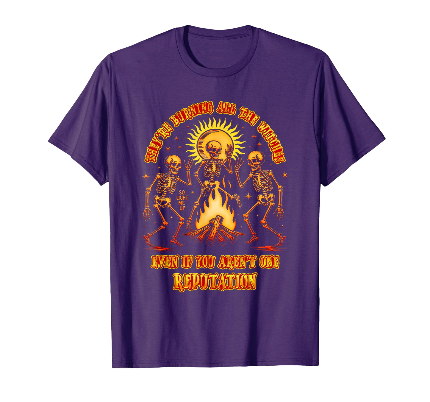 They Burning All Witch Halloween Skeleton Dancing T-Shirt