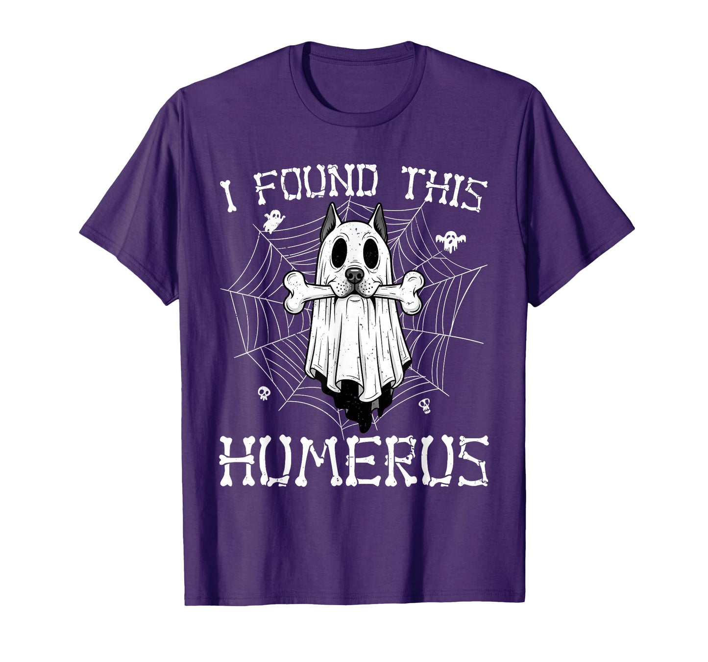 I Found This Humerus Ghost Dog Funny Halloween Bone Graphic T-Shirt