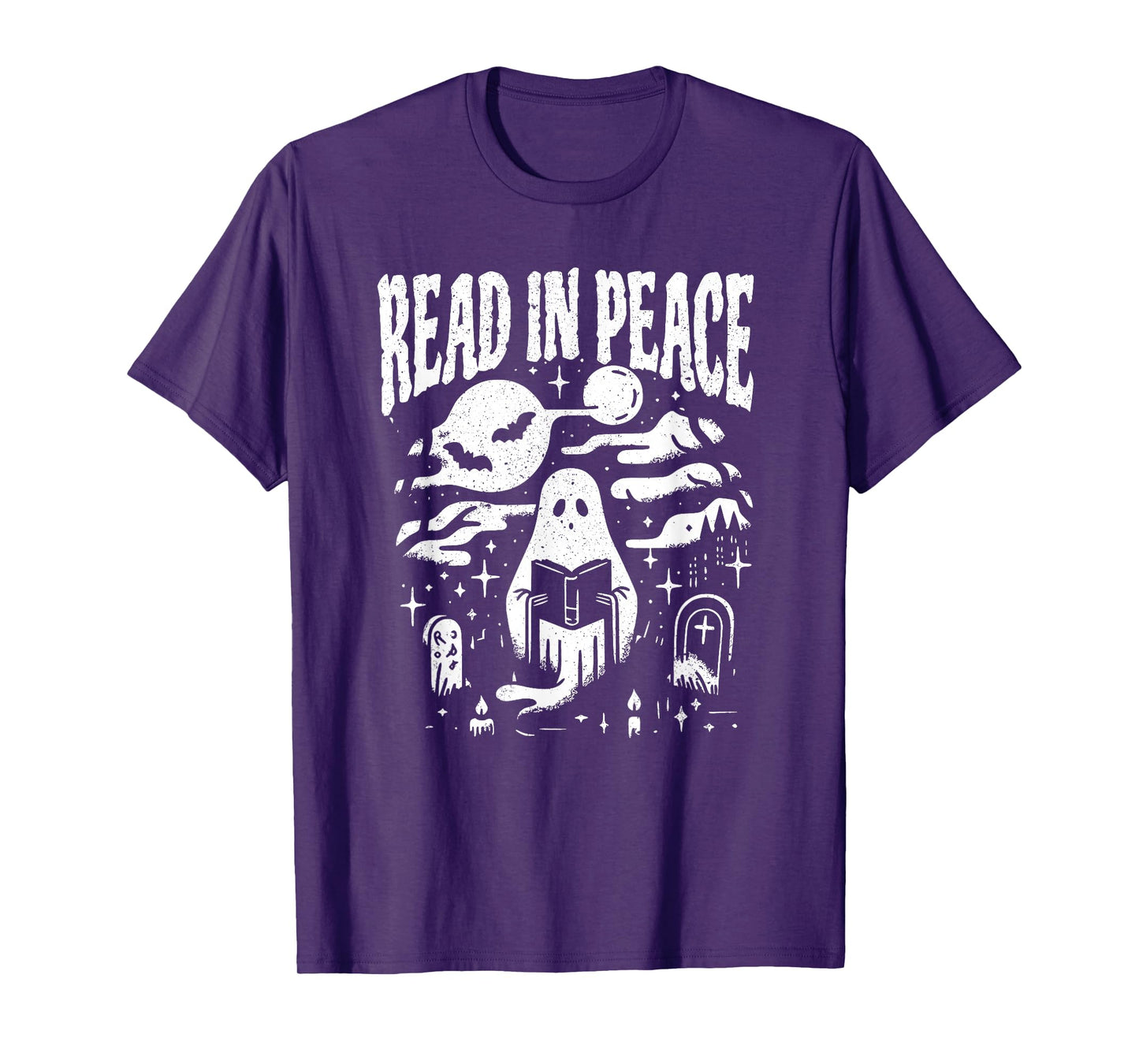 Read in Peace Skeleton Reading Book Halloween Bookish T-Shirt