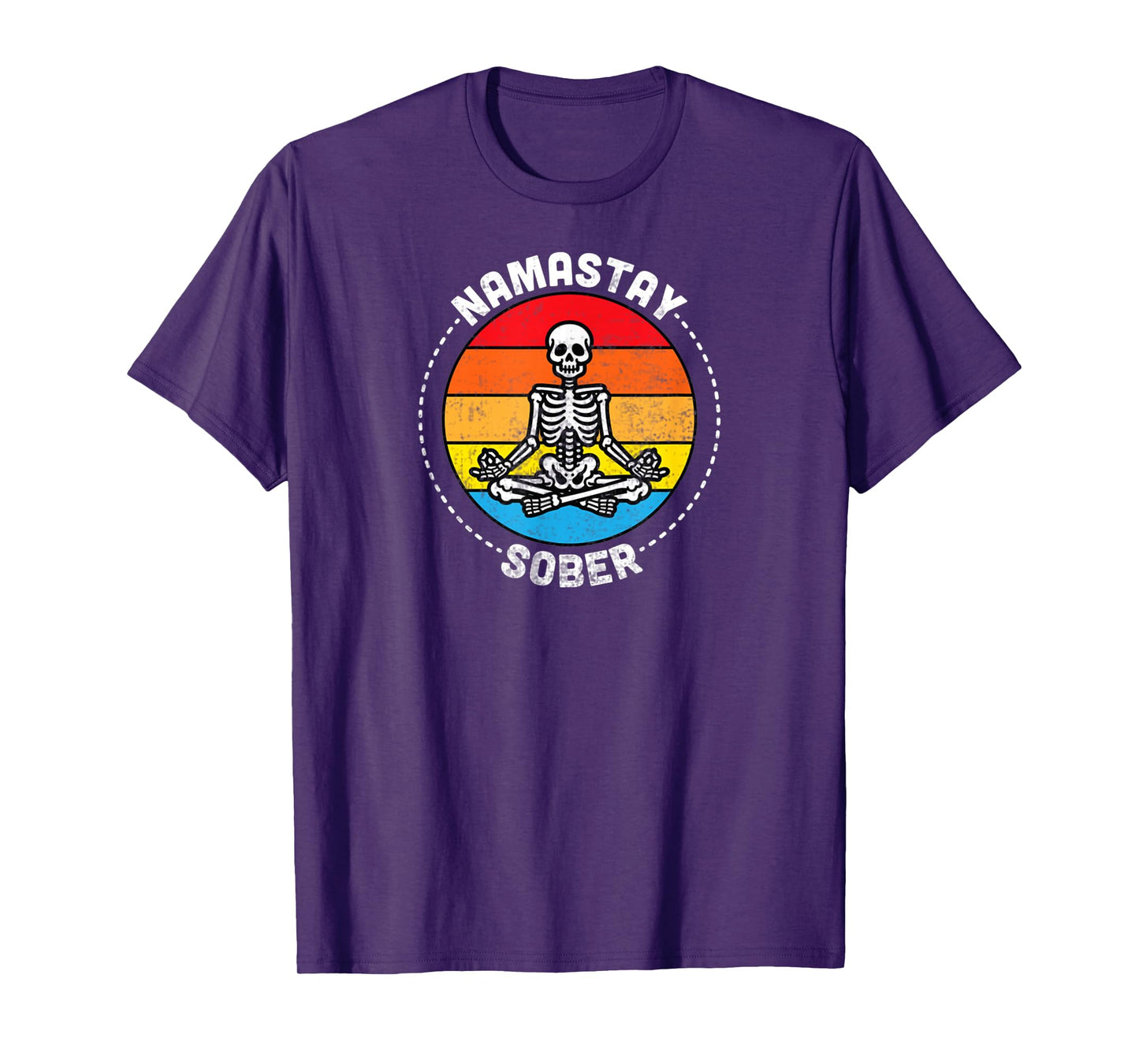 Funny Skeleton Lotus Position Yoga Sober Addiction Recovery T-Shirt