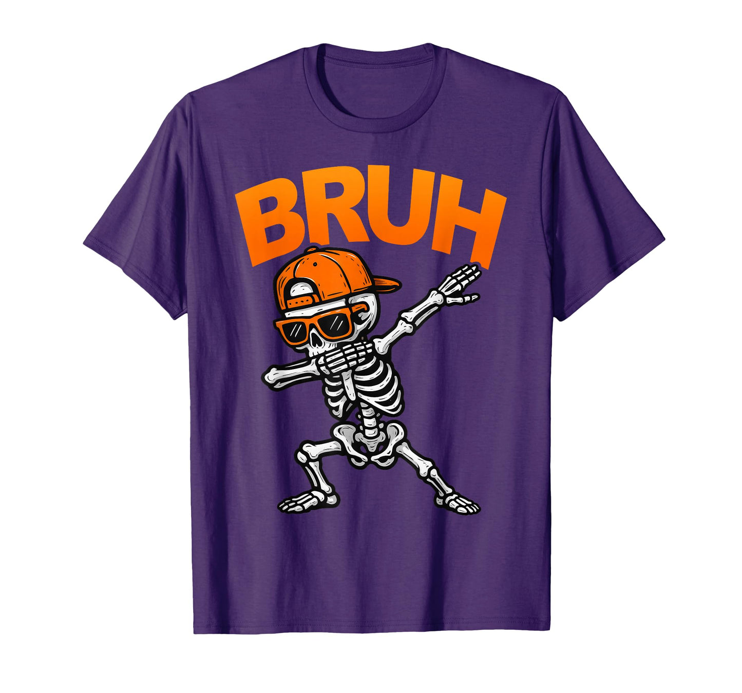 Dabbing Skeleton Bruh Halloween Dab Trick Or Treat Boys Kids T-Shirt