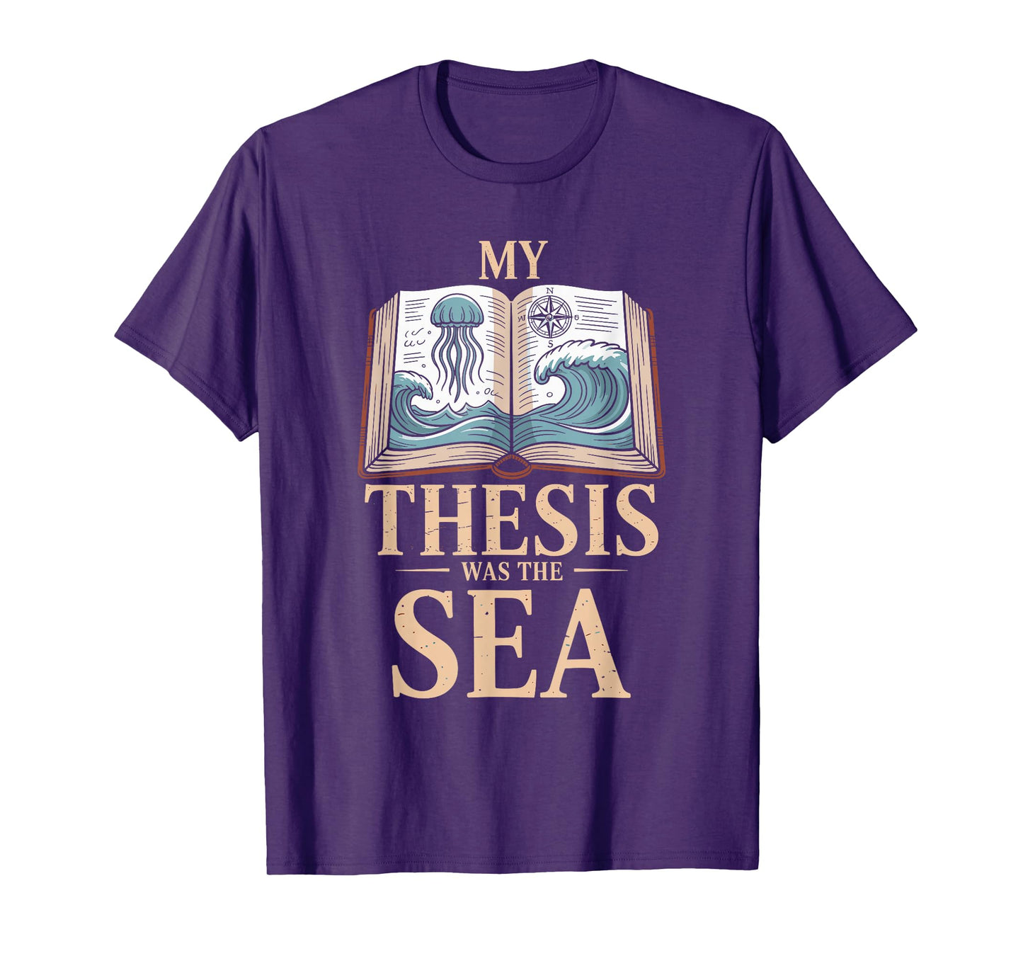 Ocean Academia Coastal Scholar Marine Science Nerd Vintage T-Shirt