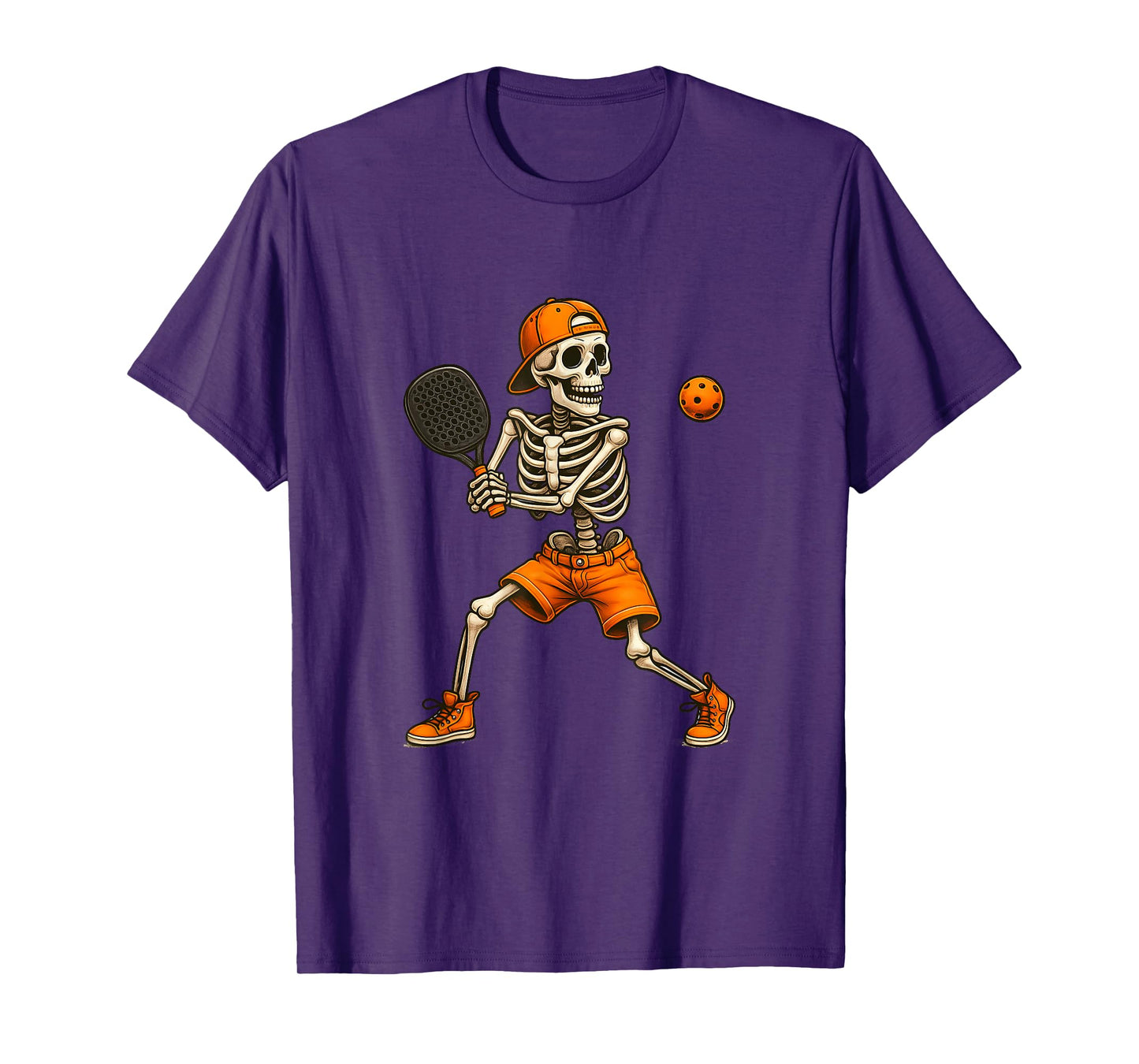 Funny Pickleball Skeleton Halloween Shirt Kids Girls Boys T-Shirt