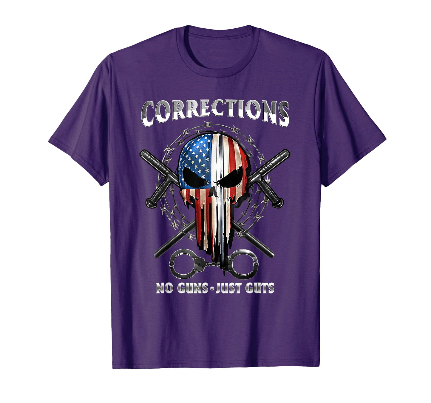 Corrections Just Guts Skull Of Freedom Correctional Officer T-Shirt