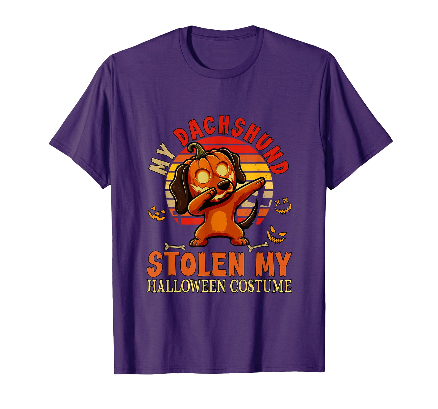 Dachshund Stolen My Halloween Costume Dog Carved Pumpkin T-Shirt