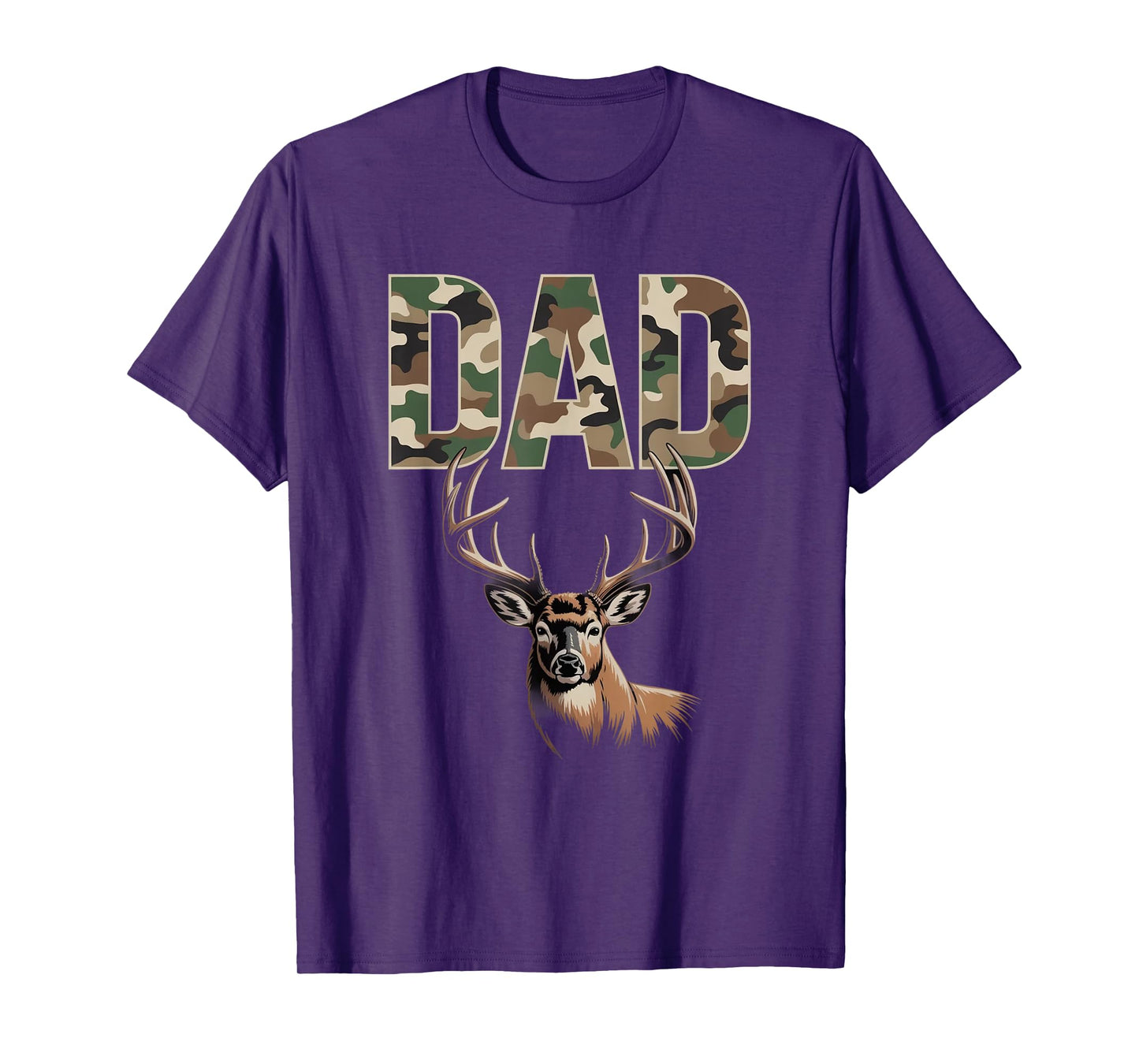 Dad Deer Hunting Camo Father Hunters Buck Camouflage Nature T-Shirt