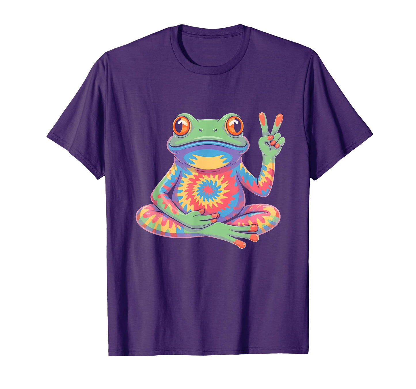 Psychedelic Peace Frog Tie-Dye Design T-Shirt