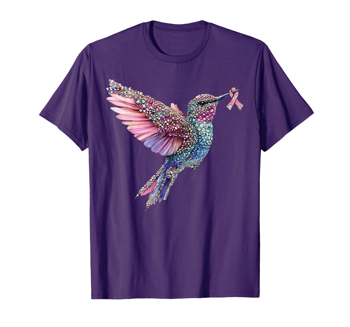Hummingbird Pink Ribbon Breast Cancer Awareness T-Shirt