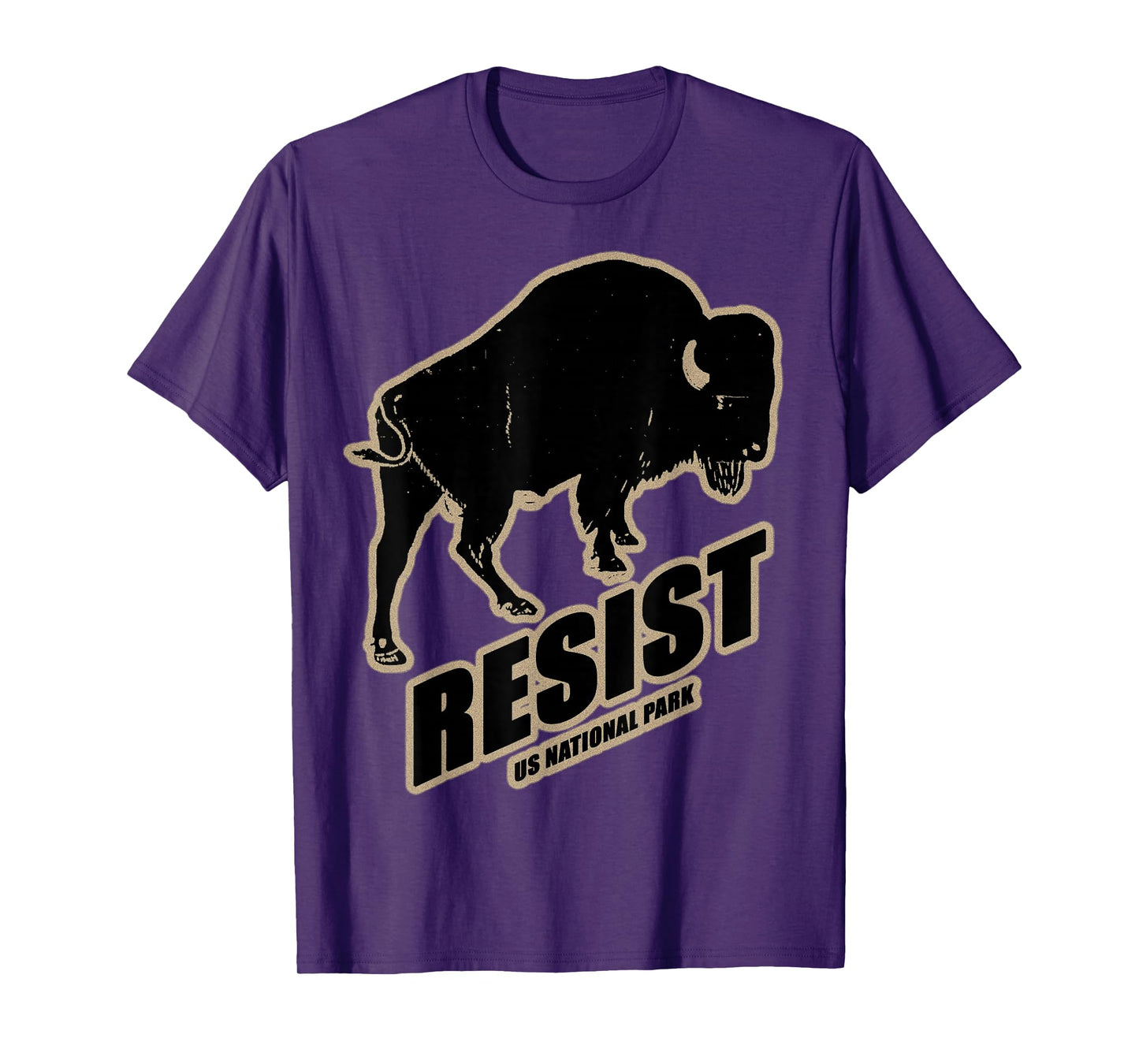 US National Park Resist Service Bison Buffalo Vintage T-Shirt