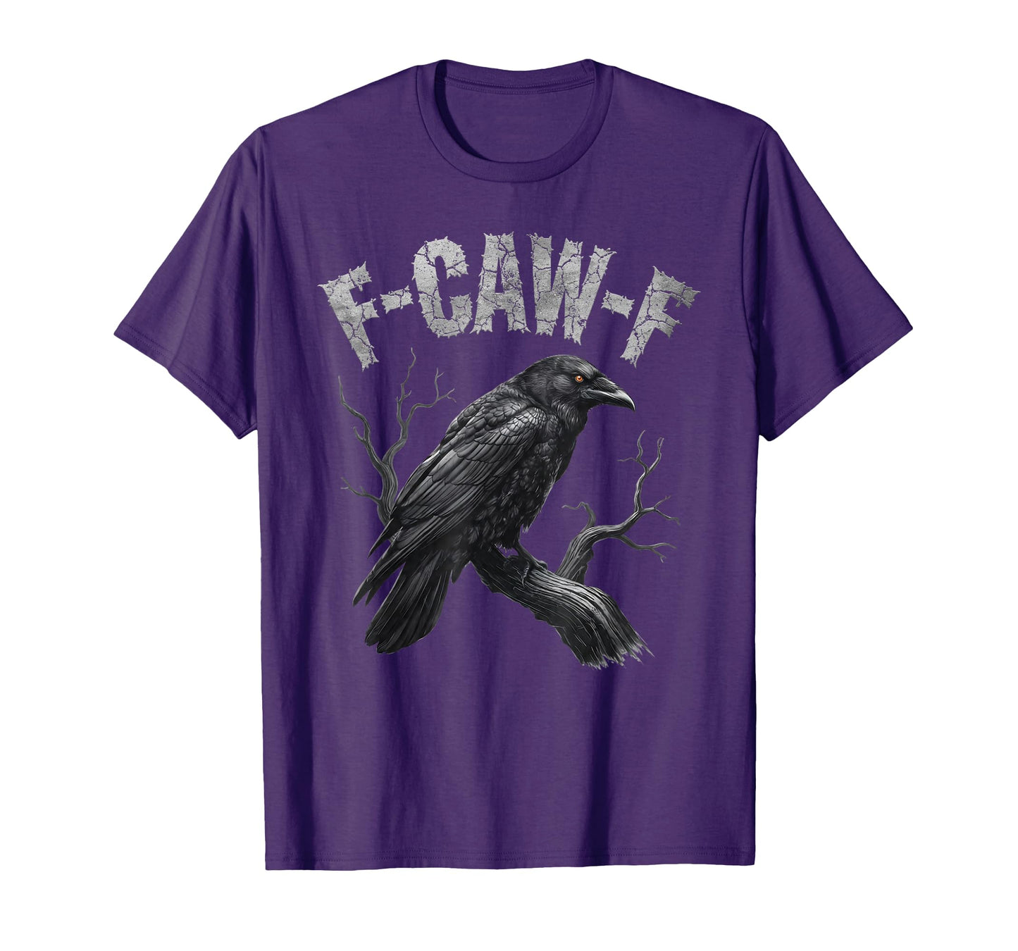 Black Crow, F-Caw-F Funny Black Bird Moon Gothic Adult Humor T-Shirt