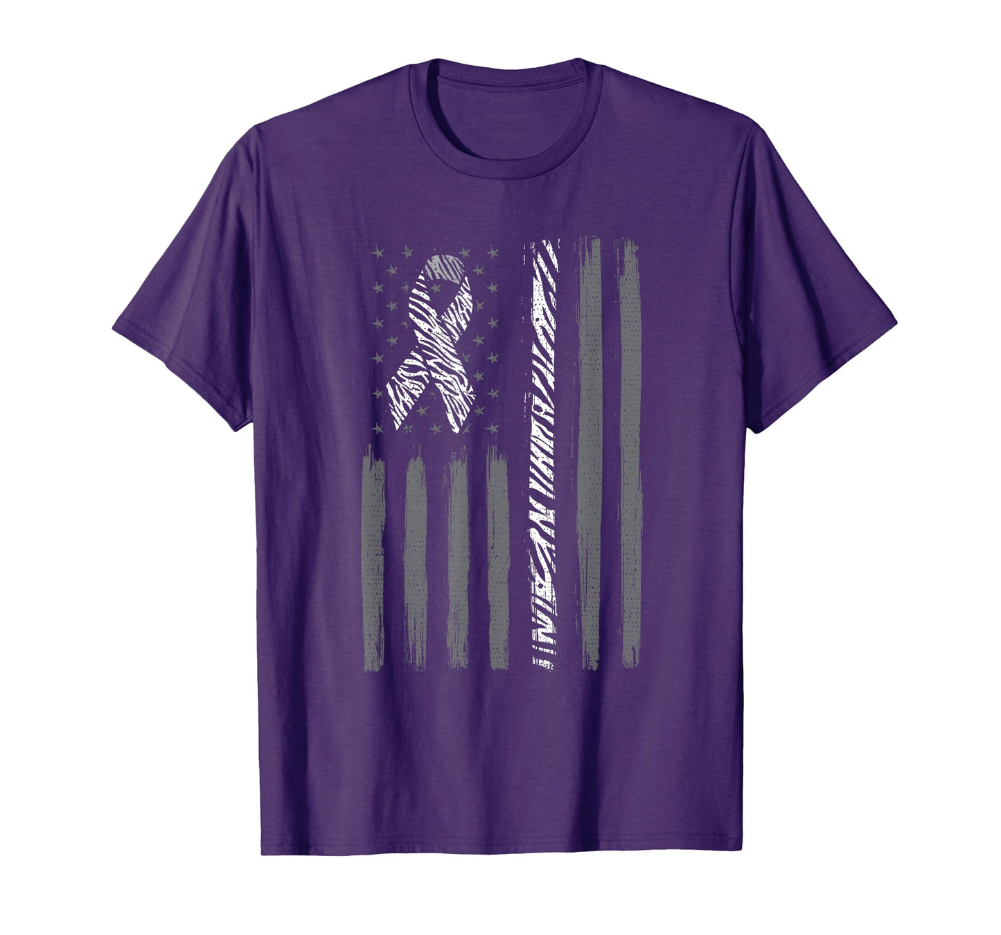 Zebra ribbon us flag carcinoid cancer awareness T-Shirt