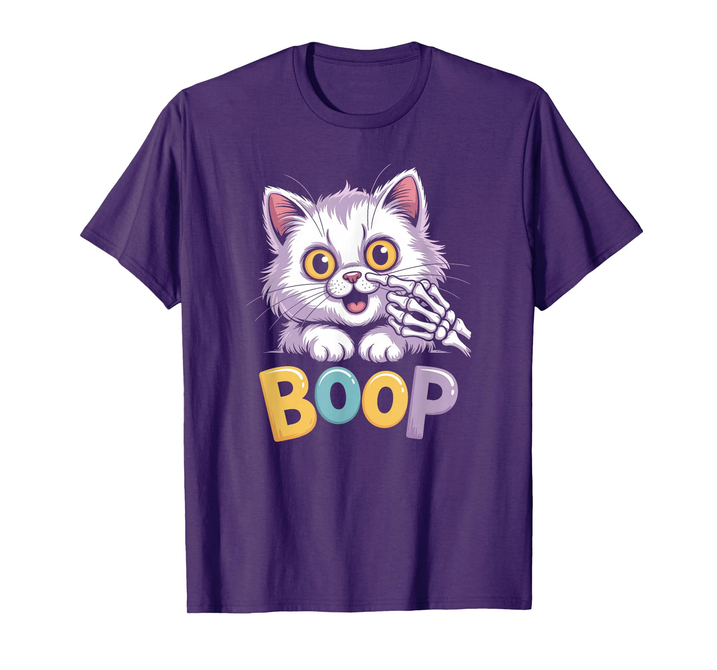 Skeleton Hand Cat Boop Funny Pet Owner T-Shirt