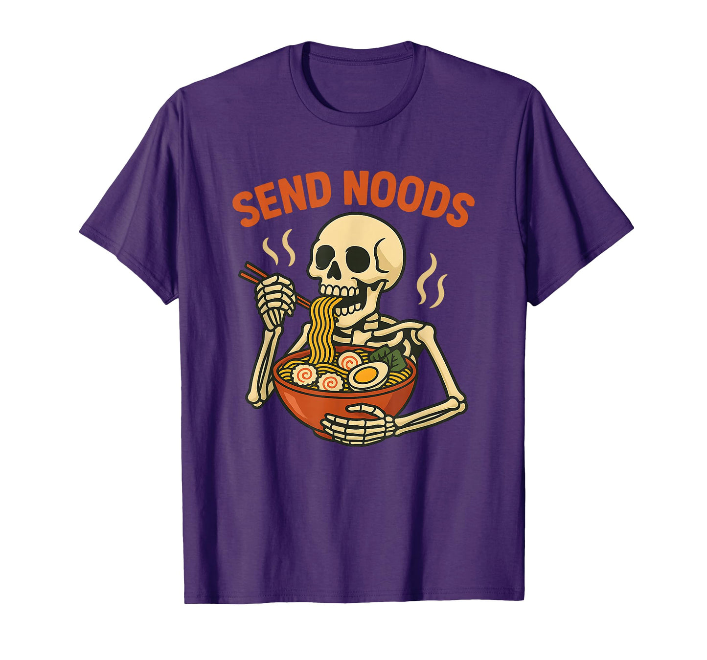 Send Noods Funny Ramen Skeleton Japanese Noodle Halloween T-Shirt