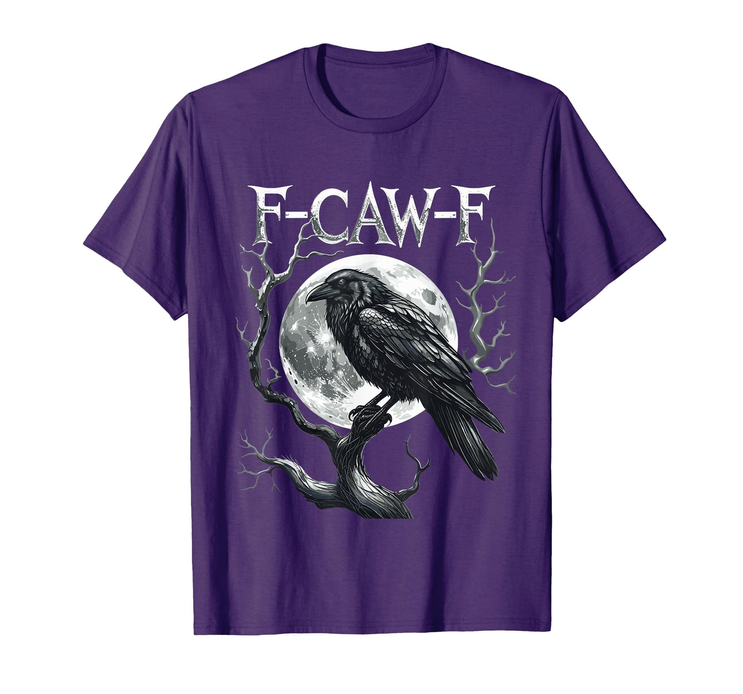 F-Caw-F Raven Moon Gothic Halloween, Black Crow Bird Lover T-Shirt
