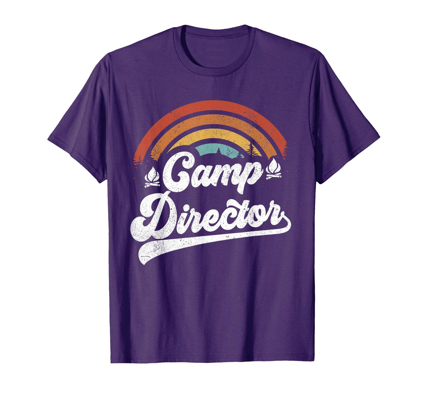 Summer Camp Director Staff Groovy Rainbow Camp Counselor T-Shirt