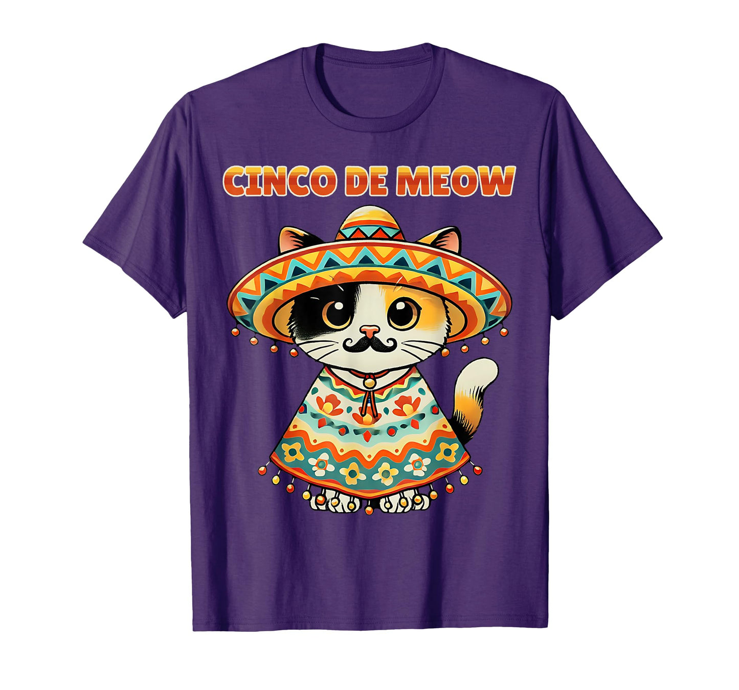 Cinco De Meow Funny Cat Sombrero Fiesta Humor T-Shirt