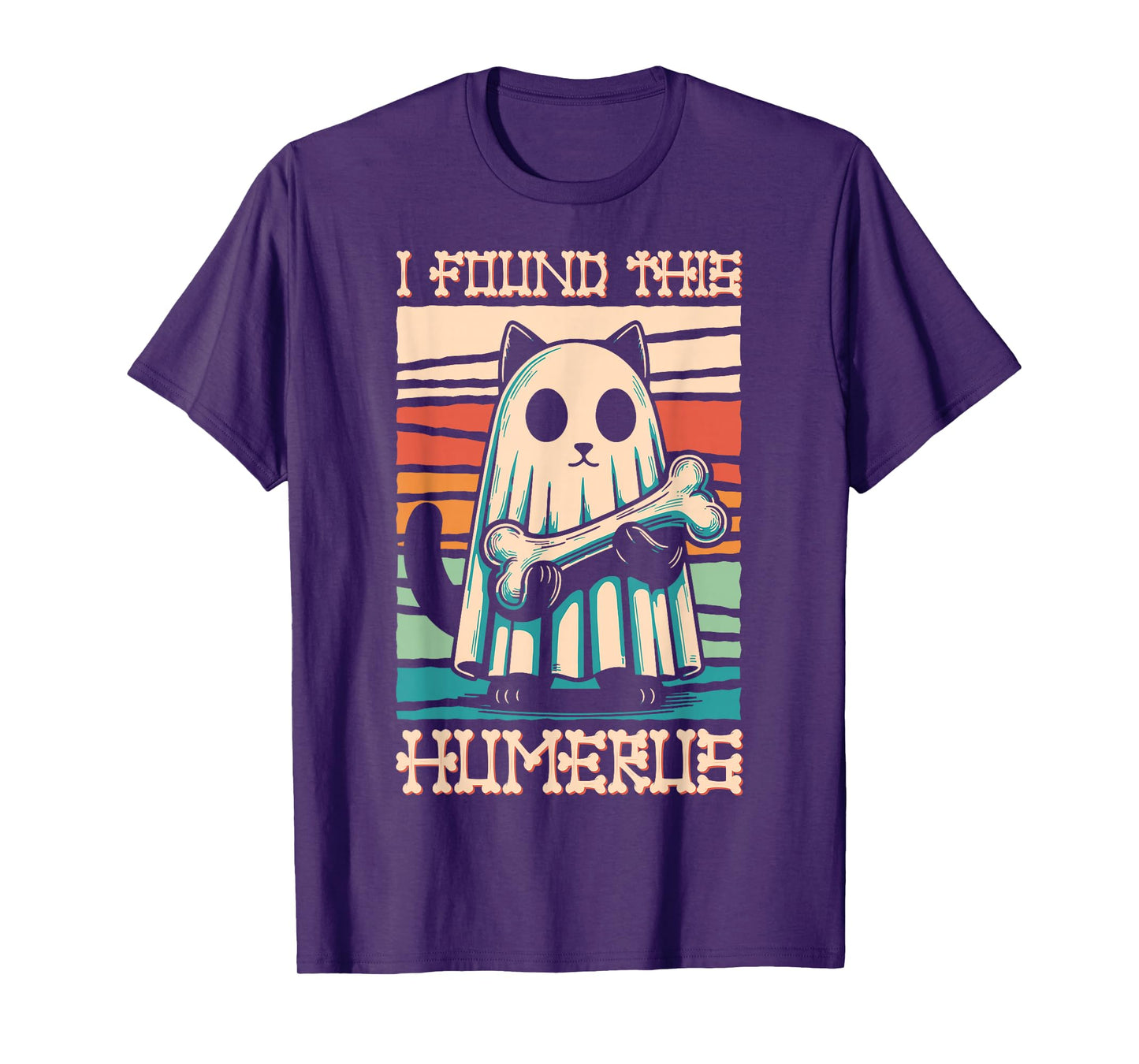 I Found This Humerus - Funny Cat Halloween T-Shirt
