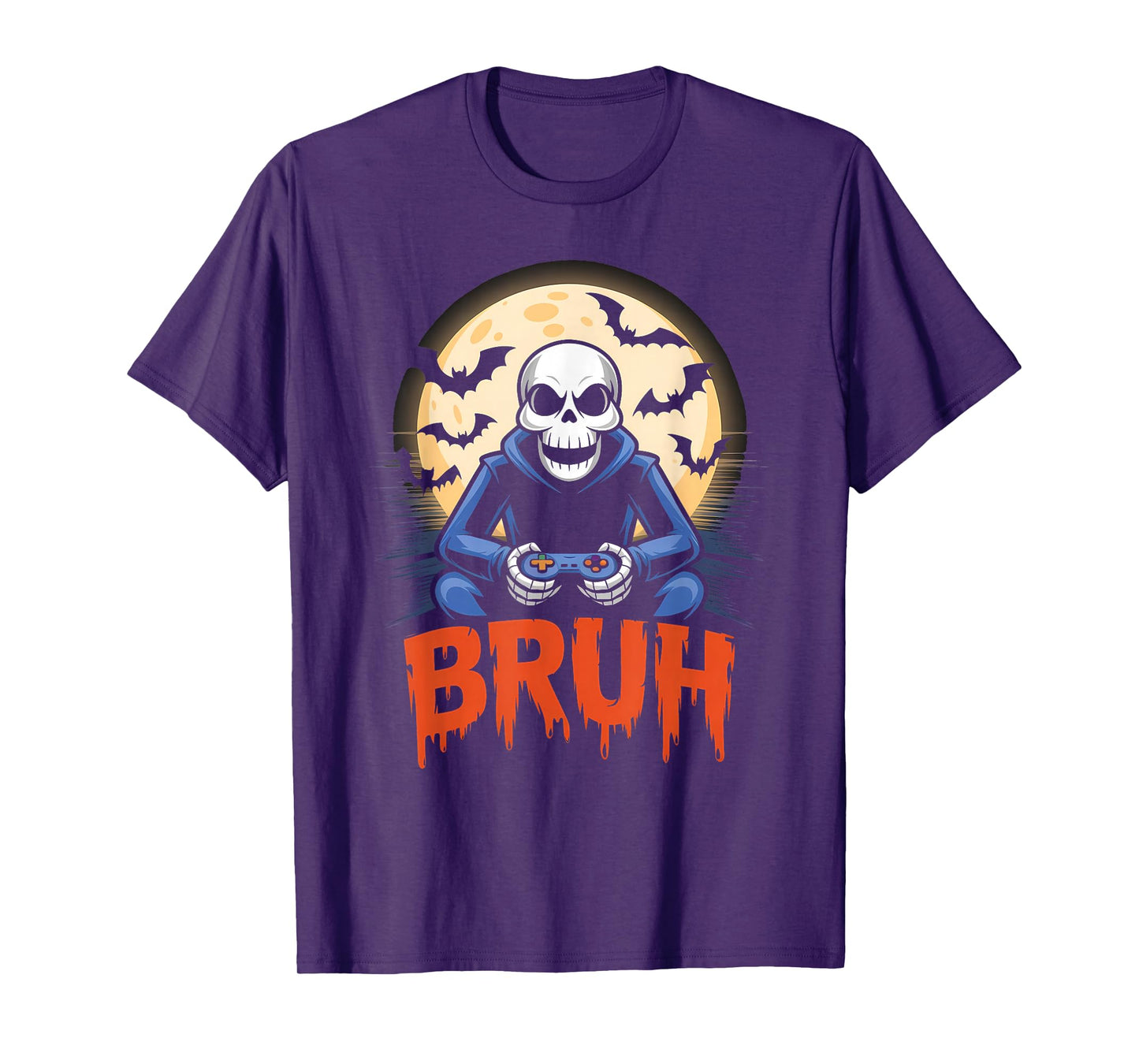 Halloween Skeleton Video Gaming Gamer Youths Men Boys Teens T-Shirt