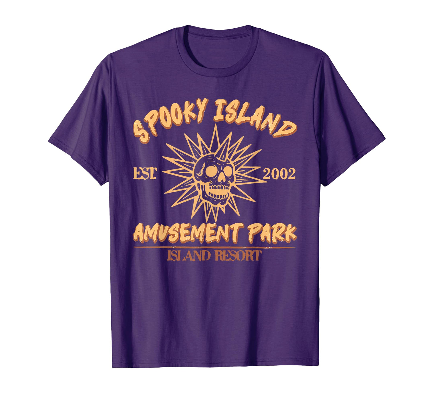 Spooky Island Est 2002 Amusement Park Skull Halloween Funny T-Shirt