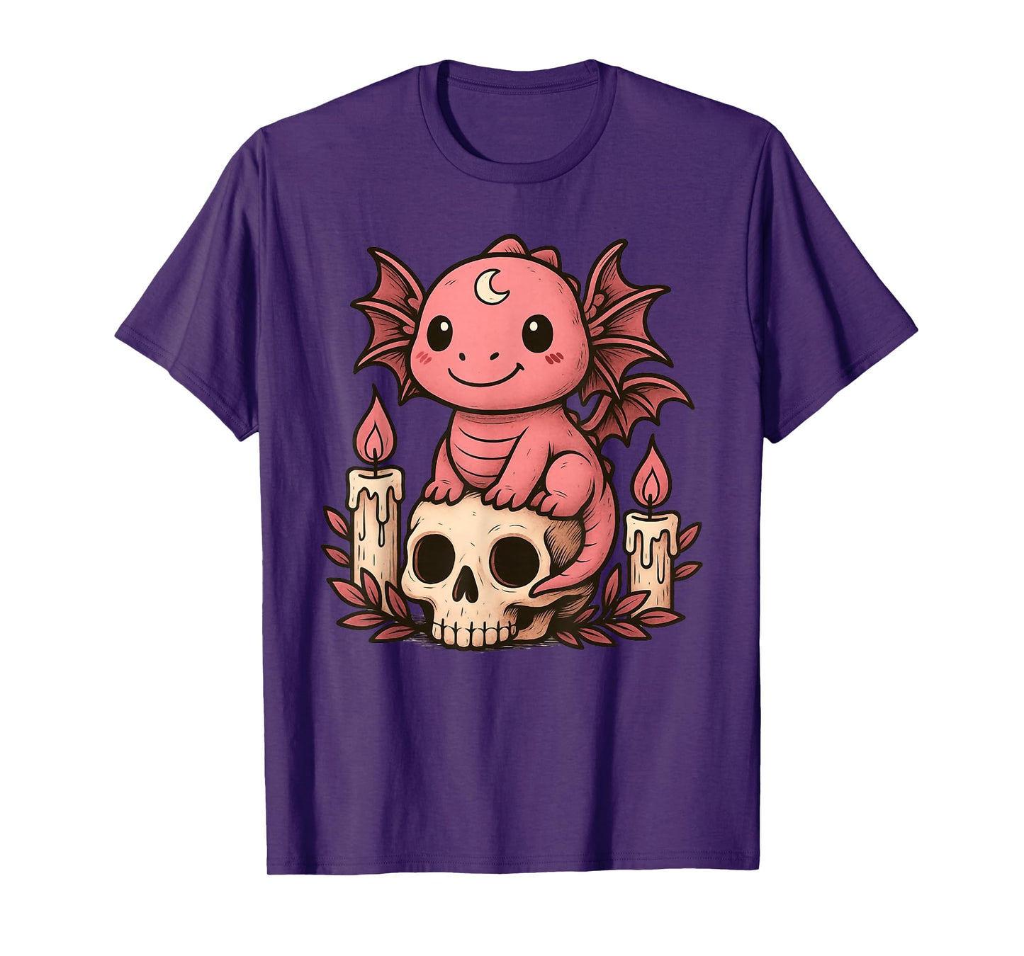 Kawaii Pastel Goth Cute Creepy T-Rex Bat Skeleton Dinosaur T-Shirt