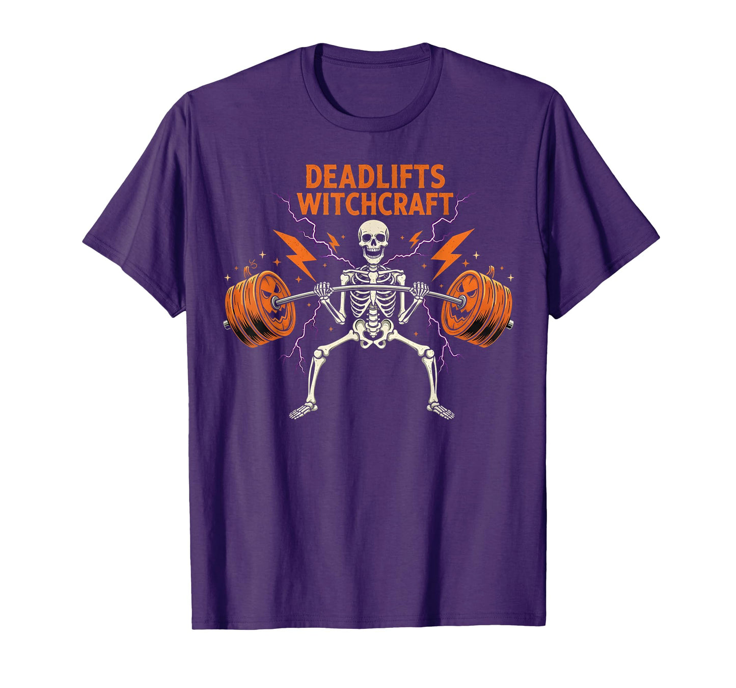 Funny Skeleton Gym Halloween Deadlifts Witchcraft Fitness T-Shirt