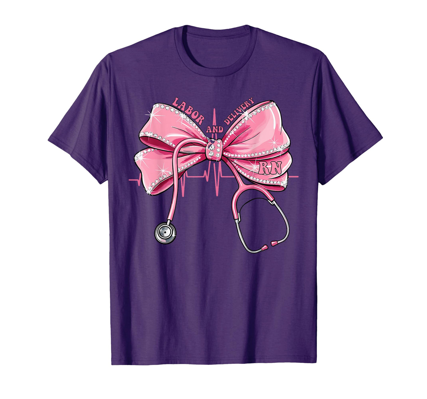 Stethoscope Coquette Bow Baby Blanket Mother Baby Nurse T-Shirt