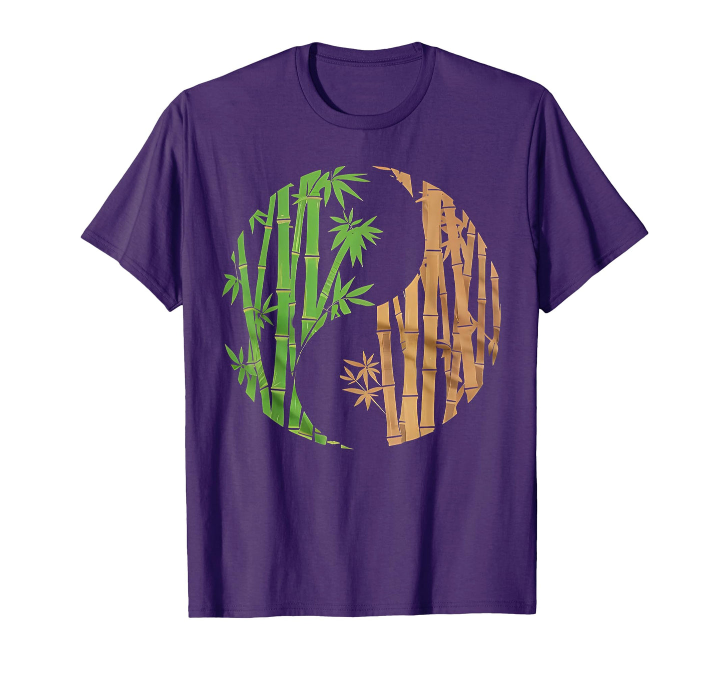 Yin Yang Bamboo Harmony Zen Symbol Yoga Graphic Women Men T-Shirt