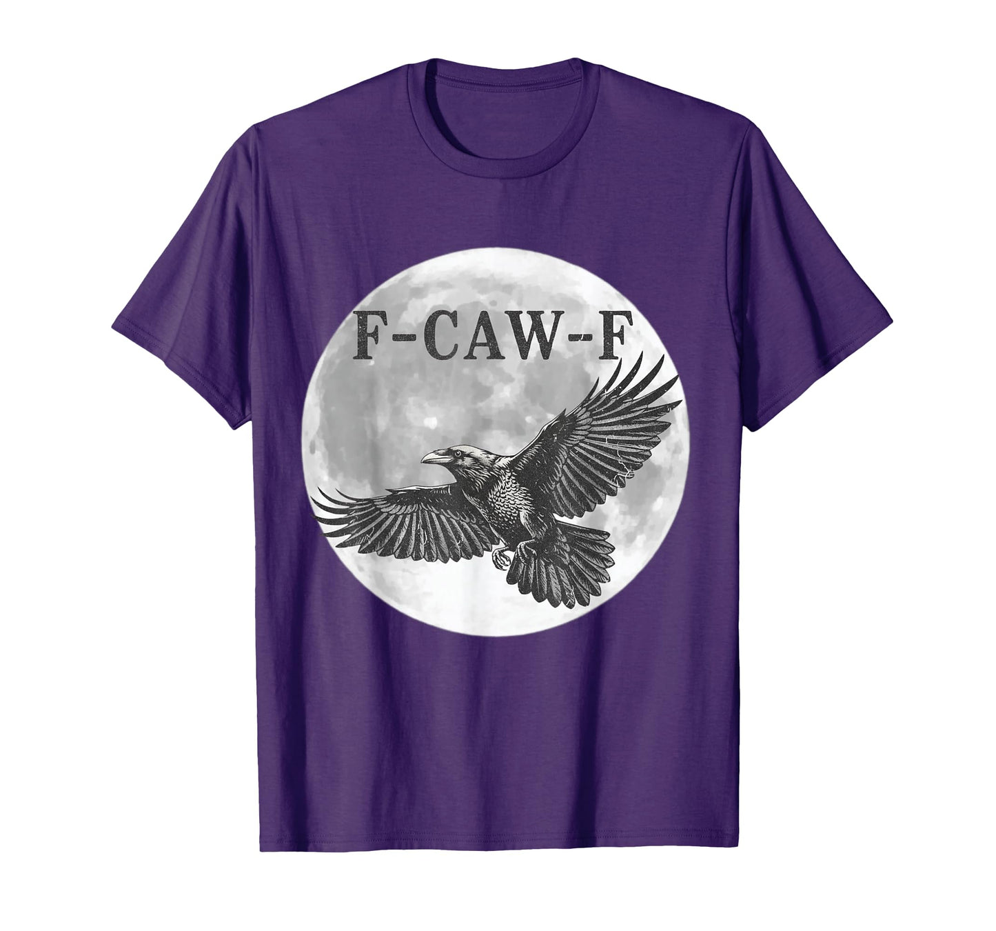 F Caw F Raven Moon Halloween Design with Crows Black Bird T-Shirt