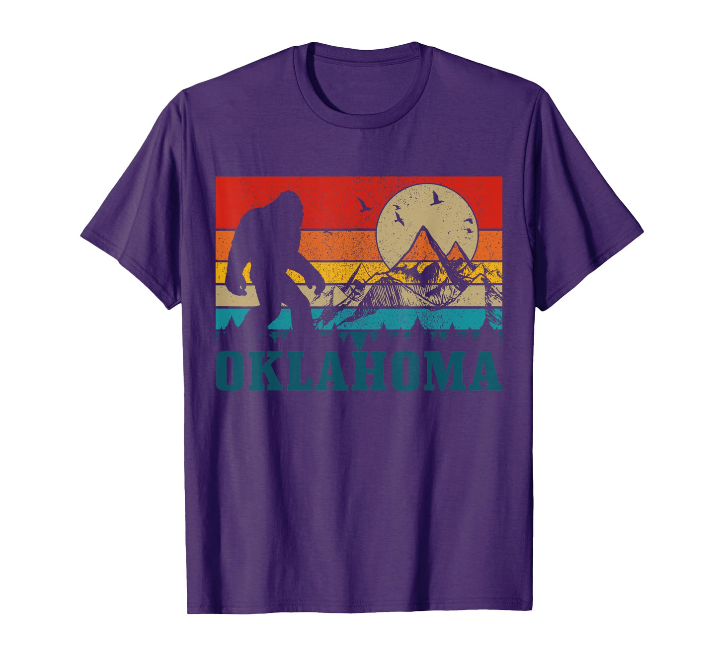Oklahoma Bigfoot Vintage Mountains Hiking Camping Gift T-Shirt