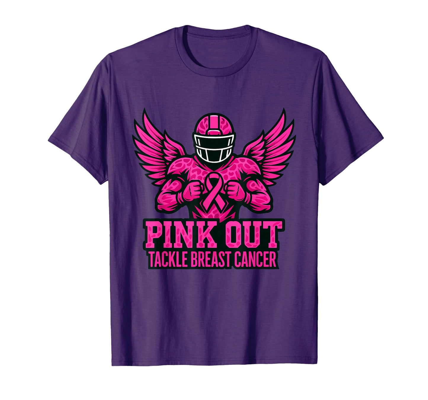 Pink Out Tackle Breast Cancer Awareness American Football T-Shirt