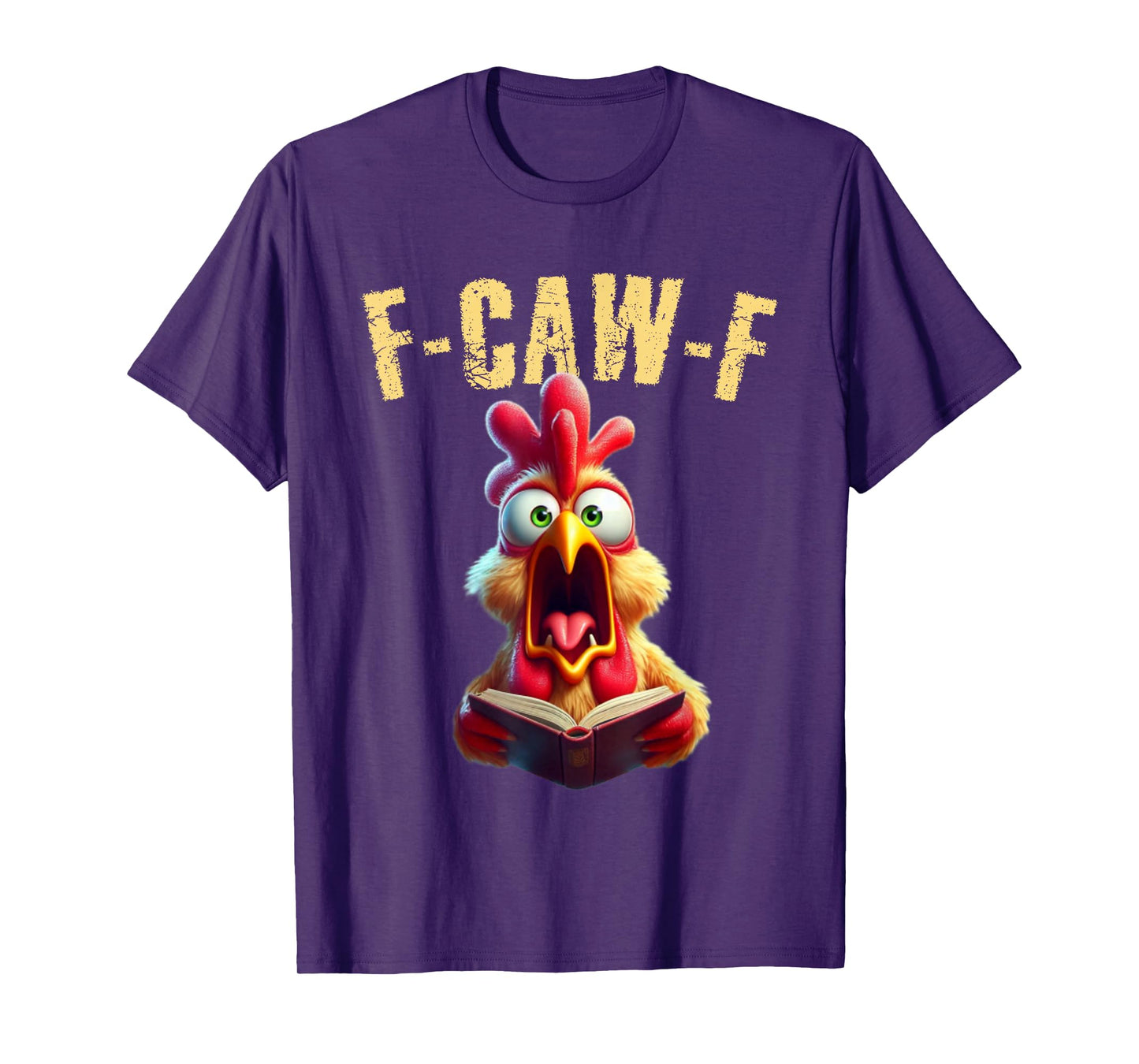 Book Reading F-CAW-F Funny Chicken Scream Humor T-Shirt