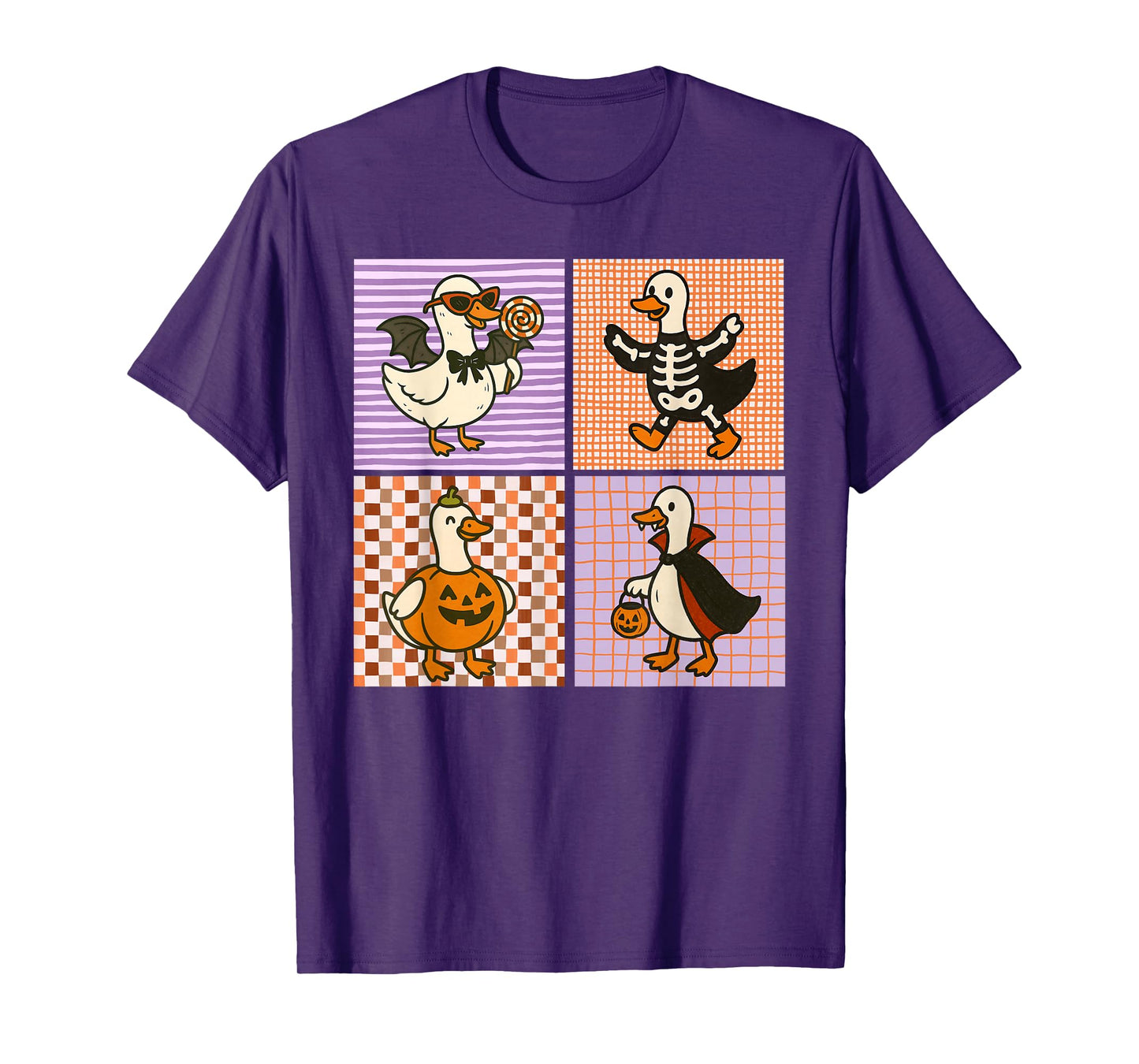 Halloween Goose Geese Skeleton Vampire Pumpkin Costumes T-Shirt